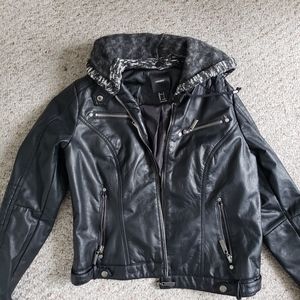 Brand New Forever 21 Faux Leather Jacket with Hood